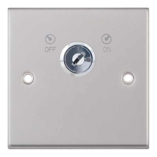 Selectric 20 Amp 120A 1 Gang DP Key Operated Switch Lockable Satin Chrome