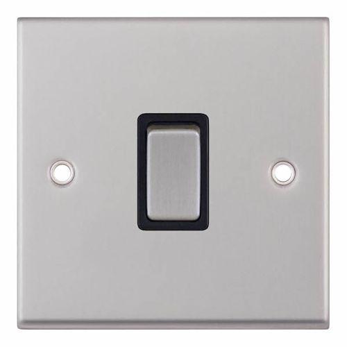 20 Amp DP Switch - Satin Chrome with Black Insert 