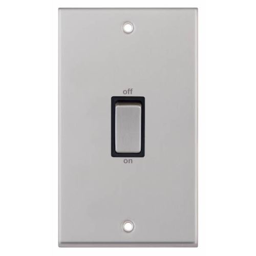 Selectric 45 Amp DP Switch 2G Plate Satin Chrome