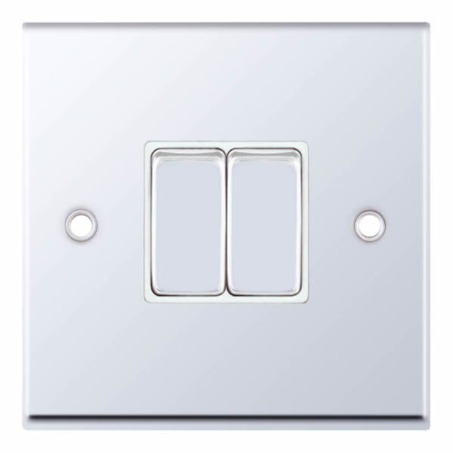 Selectric 10 Amp Plate Switch 2 Gang 2 Way X Rated Polished Chrome