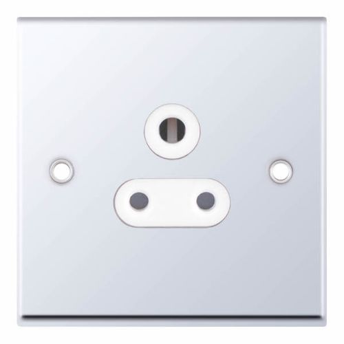 Selectric 5 Amp Round Pin Socket 3 Pin Unswitched Polished Chrome 