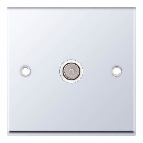 Selectric 1 Gang TV/FM ﻿Coaxial/Aerial Socket Polished Chrome 
