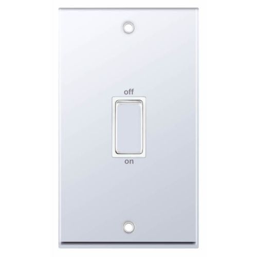 Selectric 45 Amp DP Switch 2 Gang Plate Polished Chrome