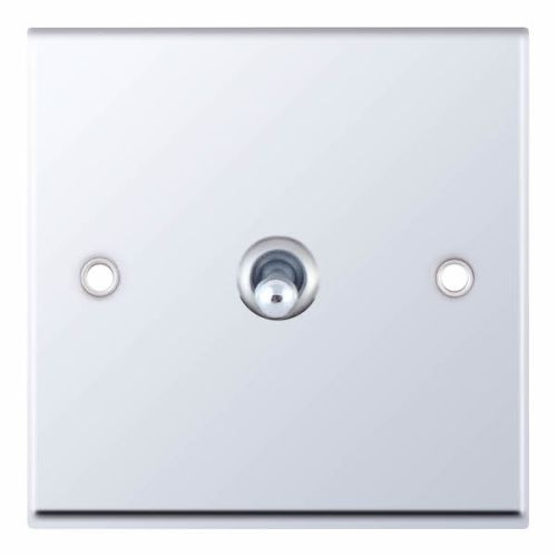 Selectric 10 Amp Toggle Switch 1 Gang 2 Way Polished Chrome White Inserts