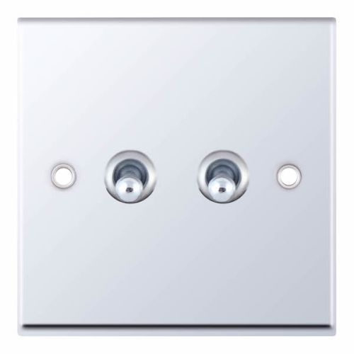 Selectric 10 Amp Toggle Switch 2 Gang 2 Way Polished Chrome 