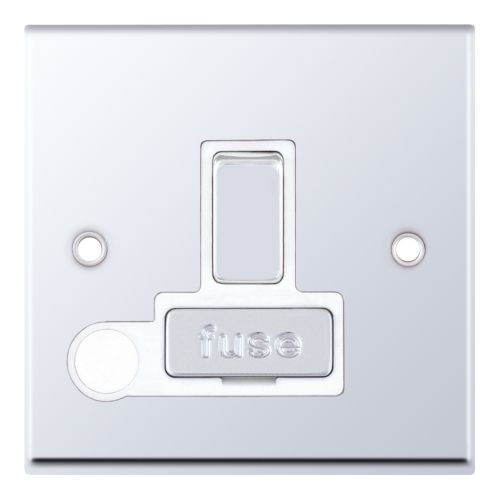 Selectric 13 Amp Fused Connection Unit DP Switched Flex Polished Chrome 