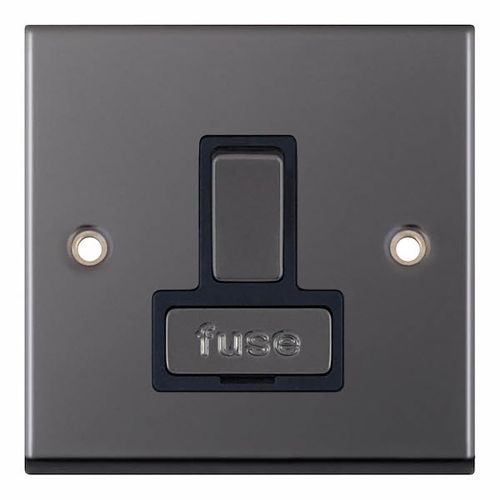 13 Amp Fused Connection Unit DP - Black Nickel with Black Inserts by Meteor Electrical 