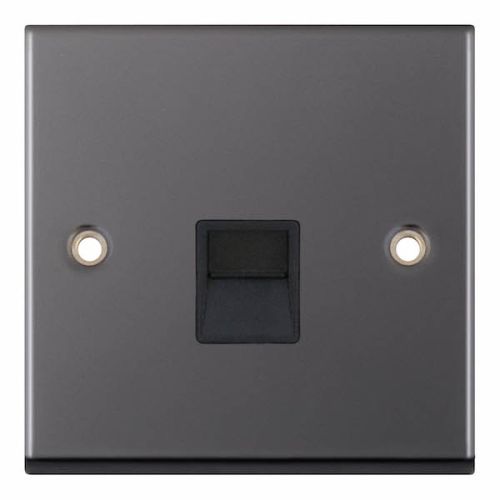 Selectric 1 Gang Master Telephone Socket Black Nickel 