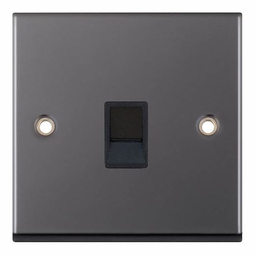 1 Gang RJ11 Computer / Data Socket - Black Nickel by Meteor Electrical 