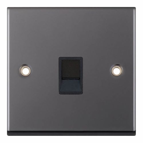 1 Gang RJ11 Computer / Data Socket - Black Nickel by Meteor Electrical 