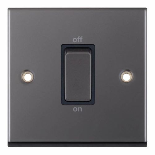 Selectric 45 Amp DP Switch 1 Gang Plate Black Nickel Black Insert