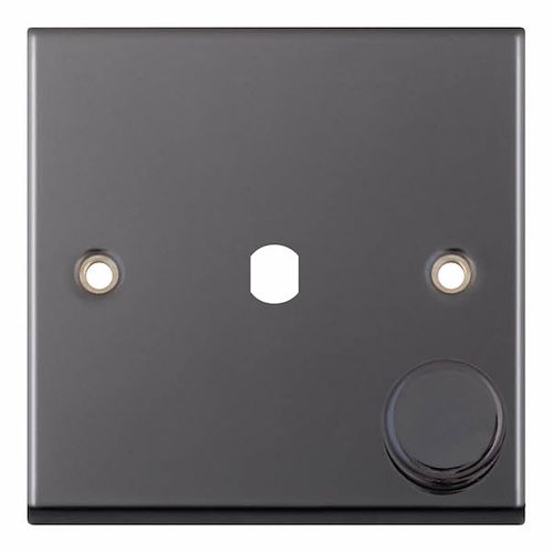 1 Aperture Empty Dimmer Plate with Knob – Black Nickel