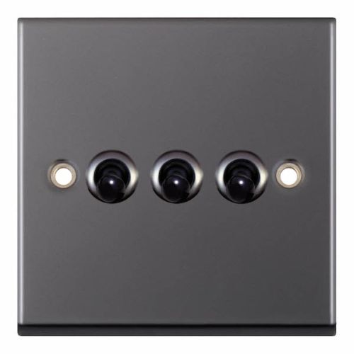 Selectric 10 Amp Toggle Switch 3 Gang 2 Way Black Nickel