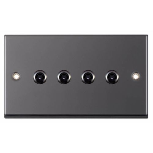Selectric 10 Amp Toggle Switch 4 Gang 2 Way Black Nickel 