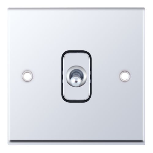 Selectric 10 Amp Intermediate Toggle Switch 1 Gang Polished Chrome Black Insert