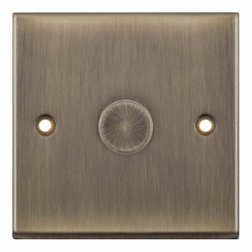 Selectric 1 Gang 2 Way Dimmer Switch Push On/Off 5-100W Antique Brass 