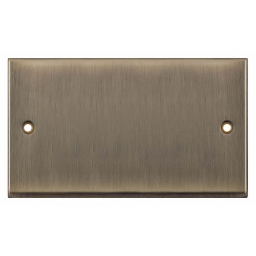 2 Gang Blanking Plate - Antique Brass by Meteor Electrical 
