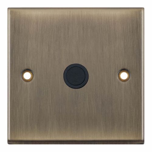 Selectric 20 Amp Cable Outlet w/ Centre Entry Antique Brass Black Insert