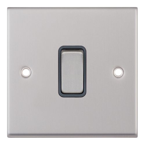 Selectric 10 Amp Intermediate Switch 1 Gang X-Rated Satin Chrome Grey Insert