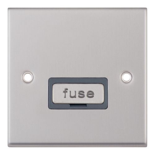 Selectric 13 Amp Fused Connection Unit Satin Chrome with Grey Insert