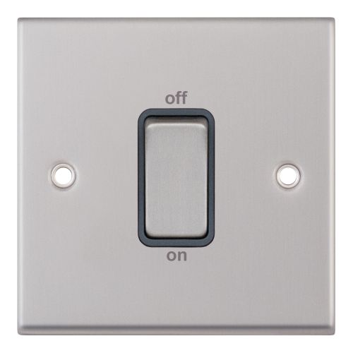 Selectric 45 Amp DP Switch 1 Gang Satin Chrome Grey Insert