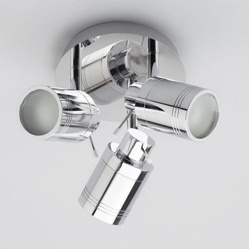 Scorpius Adjustable GU10 3 Light Plate Spotlight in Chrome by Meteor Electrical