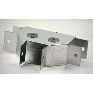 75x75mm Galvanised Trunking 90° Flat Tee - Gusset Type