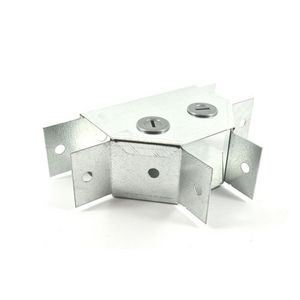 50x50mm Galvanised Trunking 90° Flat Tee - Gusset Type