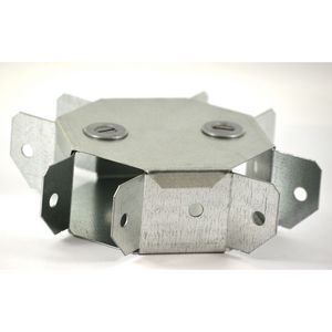 75x75mm Galvanised Trunking 90° Four Way Intersection - Gusset T