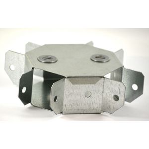 100x50mm Galvanised Trunking 90° Four Way Intersection - Gusset