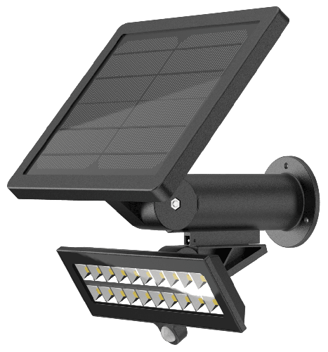 Kosnic Aira solar Floodlight 3000K 1400lm Black 2m extension
