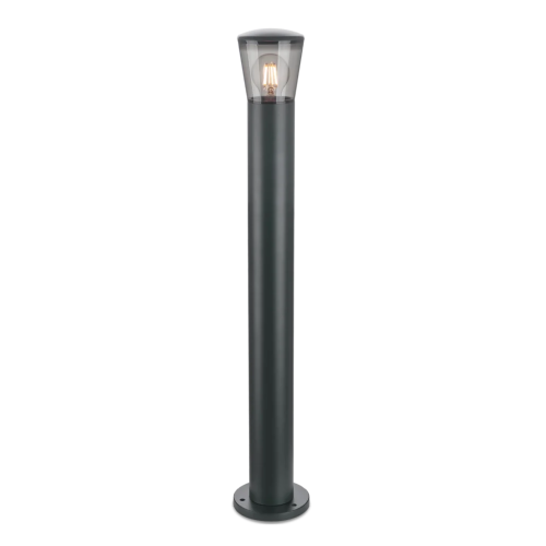 Kosnic Albury Bollard Smoky Grey E27 lamp holder