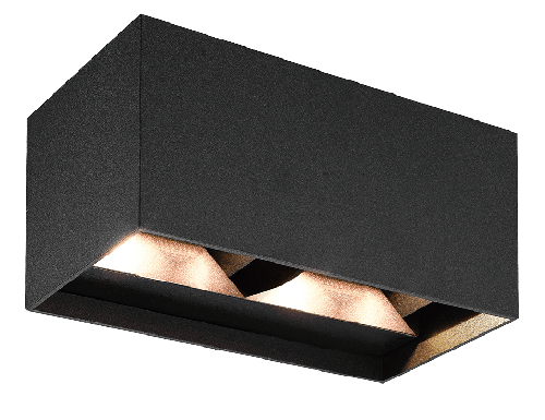 Kosnic Aspen 12W Up and Down Rectangle LED Wall Light Black