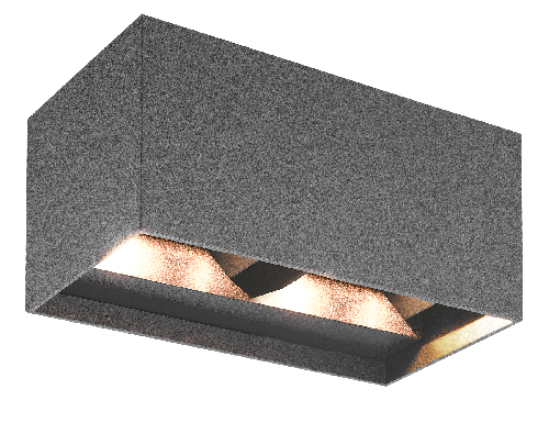 Kosnic Aspen 12W Up and Down Rectangle LED Wall Light Grey