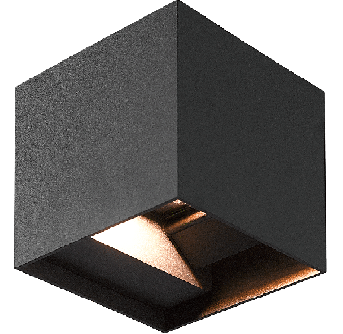 Kosnic Aspen 20W Up and Down Square LED Wall Light Black