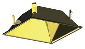 Kosnic Avalon Square housing adjustable cut-out 100 x 100mm, Brass