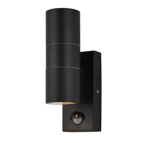 Forum Lighting, Black Up & Down Wall Light with PIR by Meteor Electrical