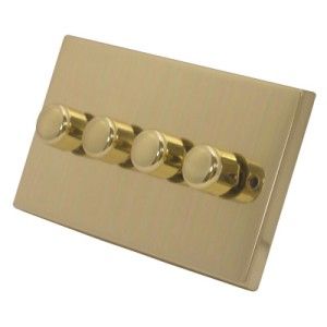 Contactum Edwardian Brass 4g 2w 400W Dimmer Switch
