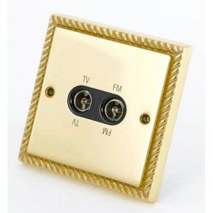 Contactum Georgian Brass 2g TV/SAT outlet GBB