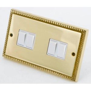 Contactum Georgian Brass 4g 2w Switch GBW