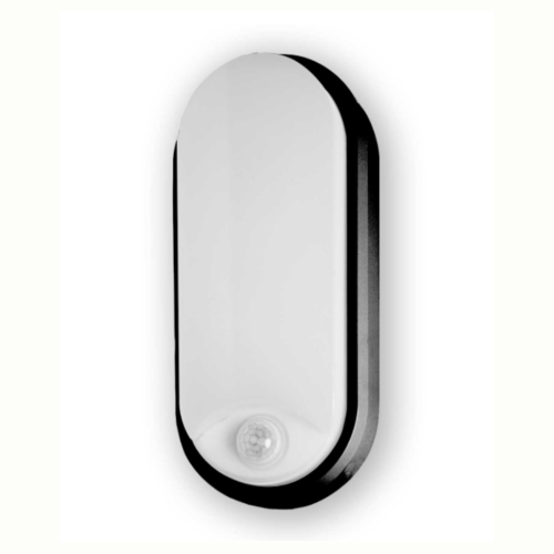 LED CCT Oval Multi Watt (9w, 12w, 18w) PIR Sensor Bulkhead, IP65, (3000K, 4000K, 6500K)