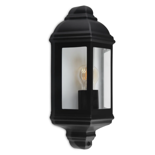 Kosnic Dalby Wall Lantern with E27 Lamp holder Standard Black