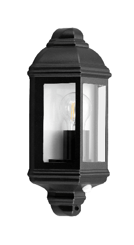 Kosnic Dalby wall latern with E27 lamp holder, Black, Sensor