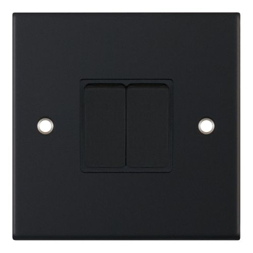 Selectric 10 Amp Plate Switch 2 Gang 2 Way Matt Black 