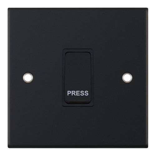 Selectric 10 Amp Push Switch 1 Gang “PRESS” Matt Black X-Rated