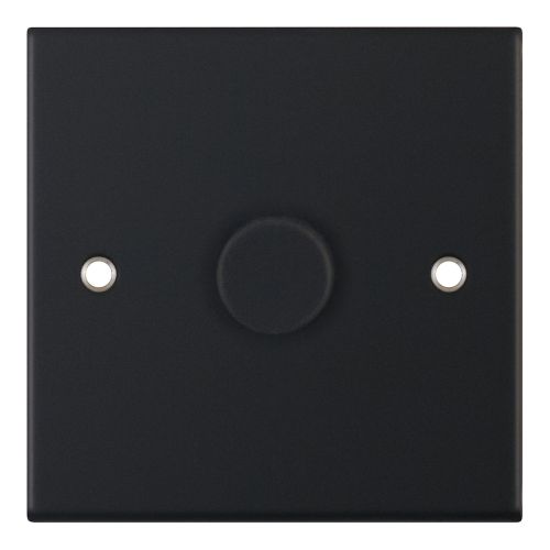 Selectric 1 Gang 2 Way Dimmer Switch Push On/Off 5-100W Matt Black