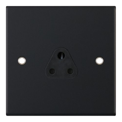 Selectric 2 Amp Round Pin Socket 3 Pin Unswitched Matt Black