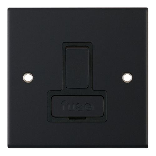 Selectric 13 Amp Fused Connection Unit DP Switched Matt Black