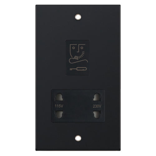 Selectric Dual Voltage Shaver Socket 115V & 230V Output Matt Black