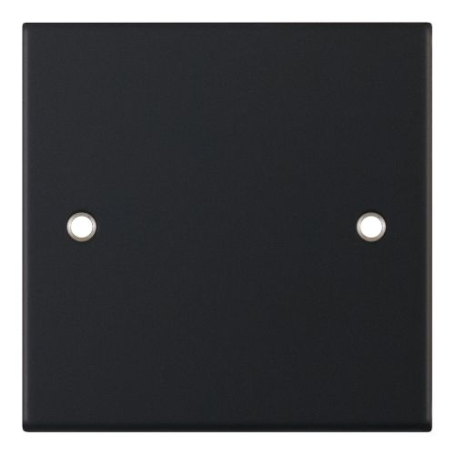 Selecttric 1 Gang Blanking Plate Matt Black Black Insert